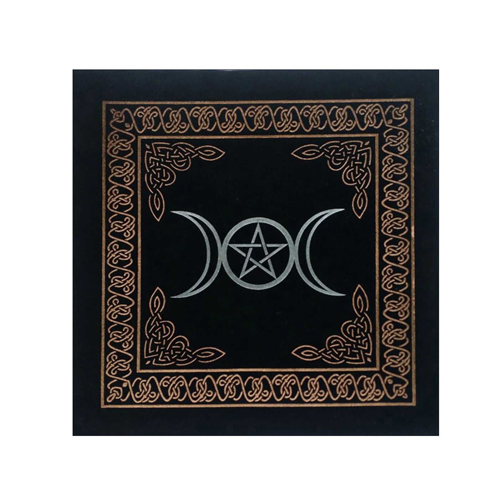 MysticMoon 50x50cm Triple Moon Tarot Cloth – Velvet Witchcraft Altar Pad for Cards, Runes & Rituals - THOOBO!