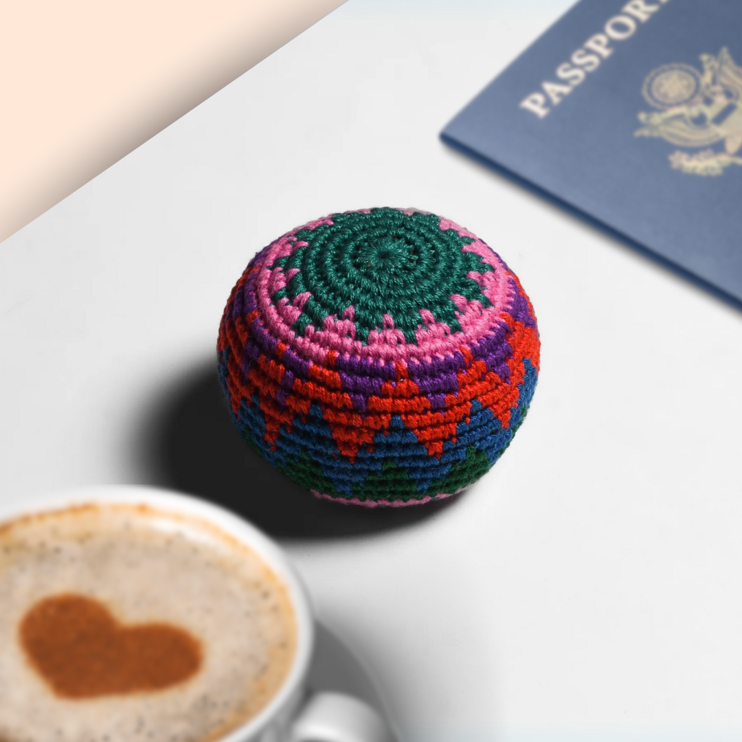 Crochet Multicolor Hacky Sack Stress Ball | Bocce Ball - Guatemala