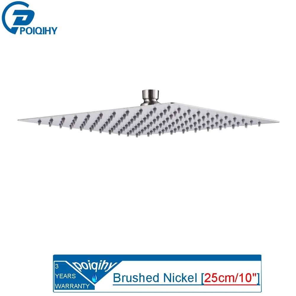 Golden Rain Deluxe – POIQIHY Ultra-Thin Chrome Shower Head 12” of Pure ‘I’m Never Leaving This Bathroom’ Bliss