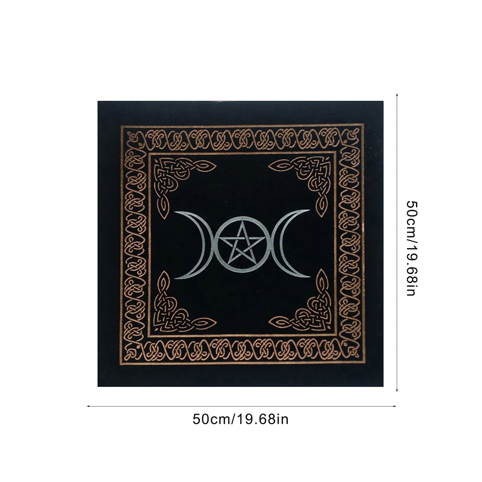 MysticMoon 50x50cm Triple Moon Tarot Cloth – Velvet Witchcraft Altar Pad for Cards, Runes & Rituals - THOOBO!