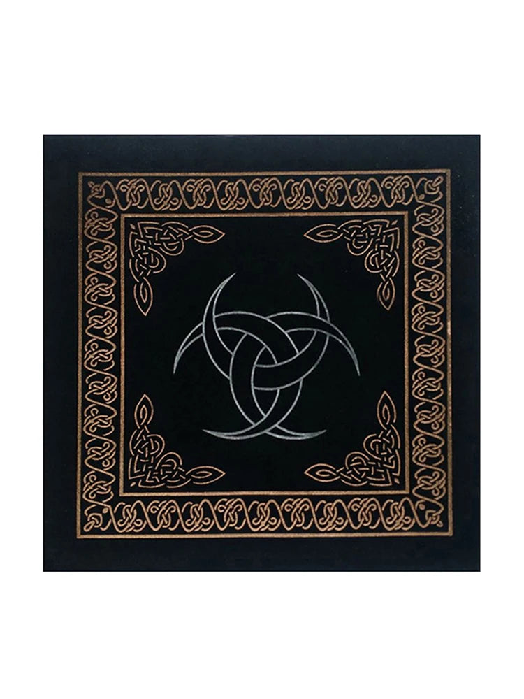MysticMoon 50x50cm Triple Moon Tarot Cloth – Velvet Witchcraft Altar Pad for Cards, Runes & Rituals - THOOBO!