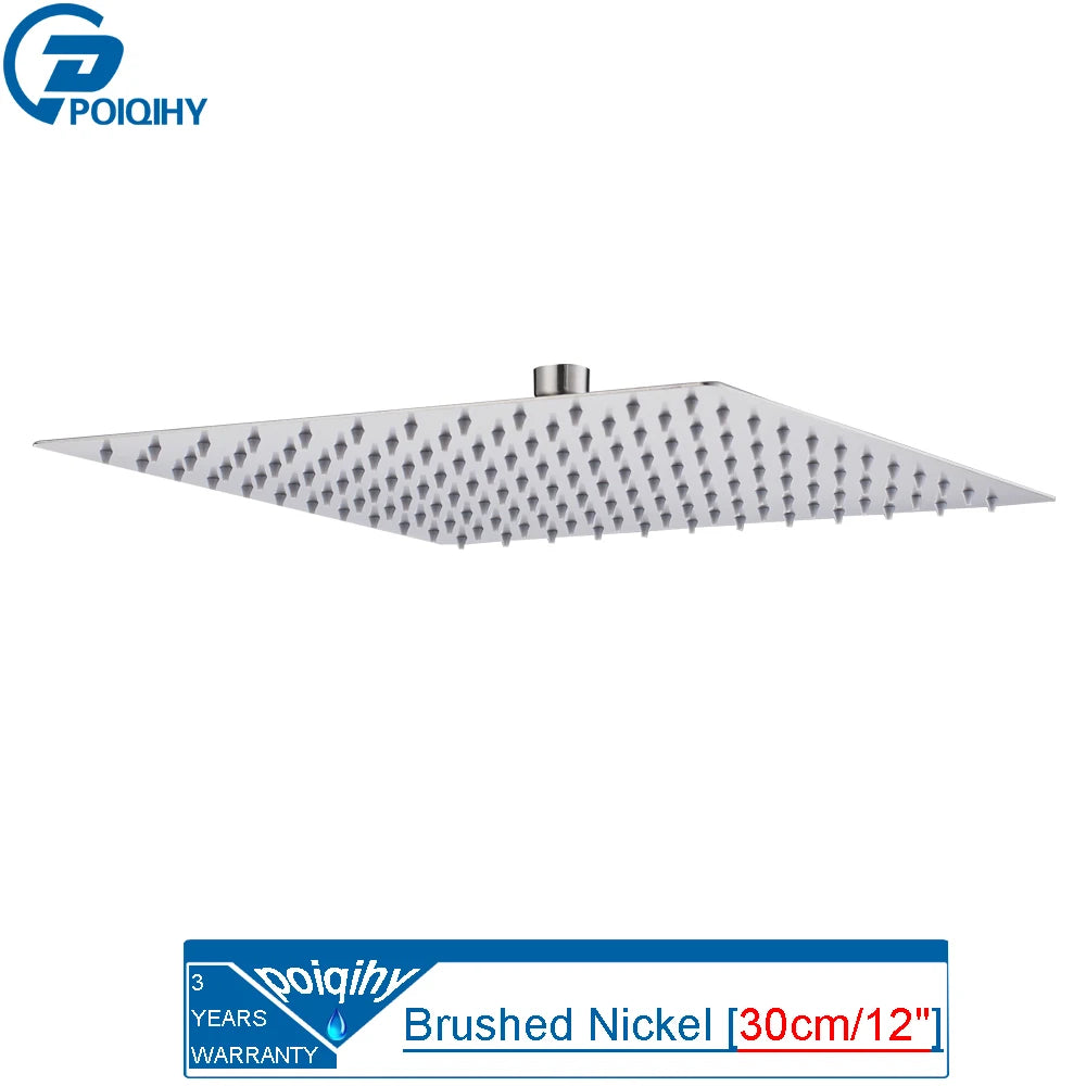 Golden Rain Deluxe – POIQIHY Ultra-Thin Chrome Shower Head 12” of Pure ‘I’m Never Leaving This Bathroom’ Bliss