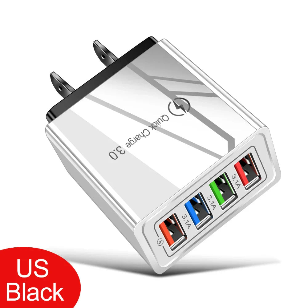 For iPhone 14 USB Charger Quick Charge 3.0 For Samsung Xiaomi mi Tablets Mobile Phone Charger Adapter EU/US Plug Fast Charging