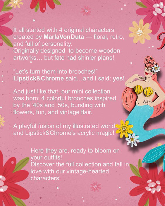 Elizabeth Brooch by Marla VonDuta x Lipstick & Chrome