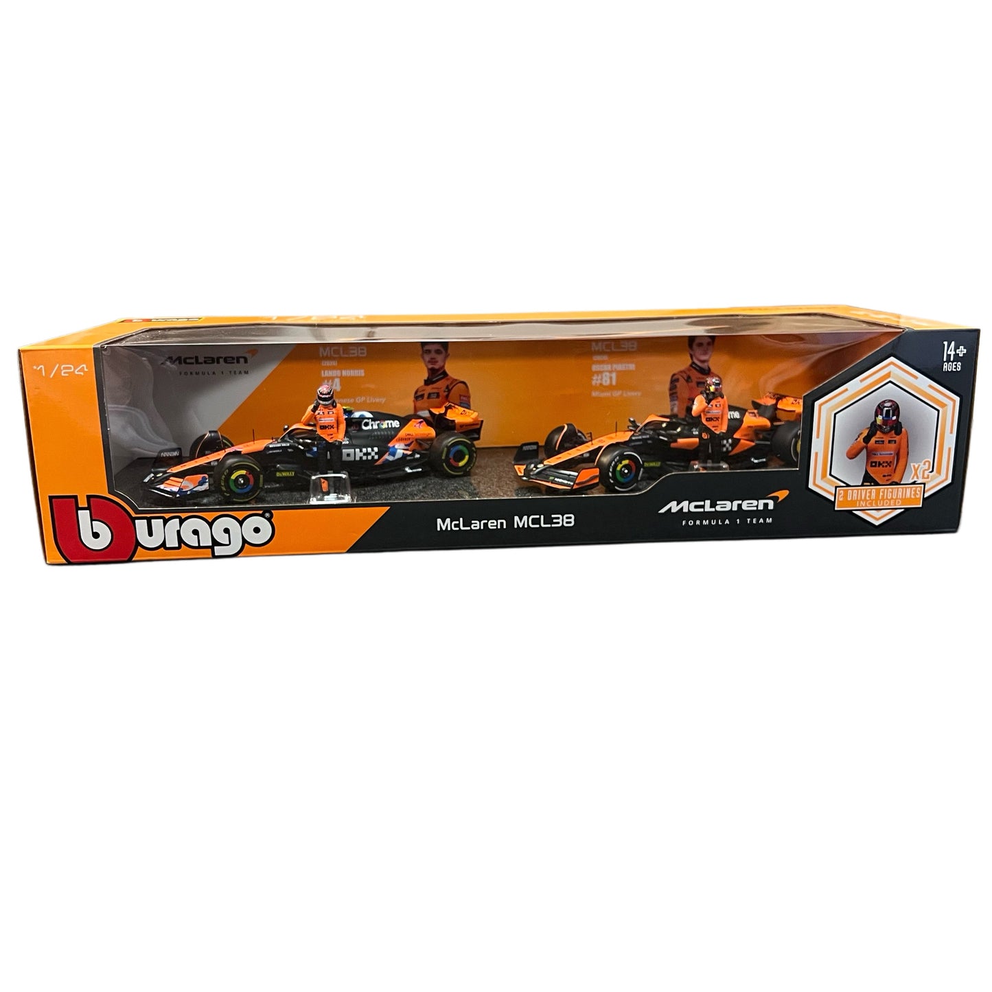 Bburago Formula One Racing 1:24 scale Race Cars with Driver Figures 2-Pack