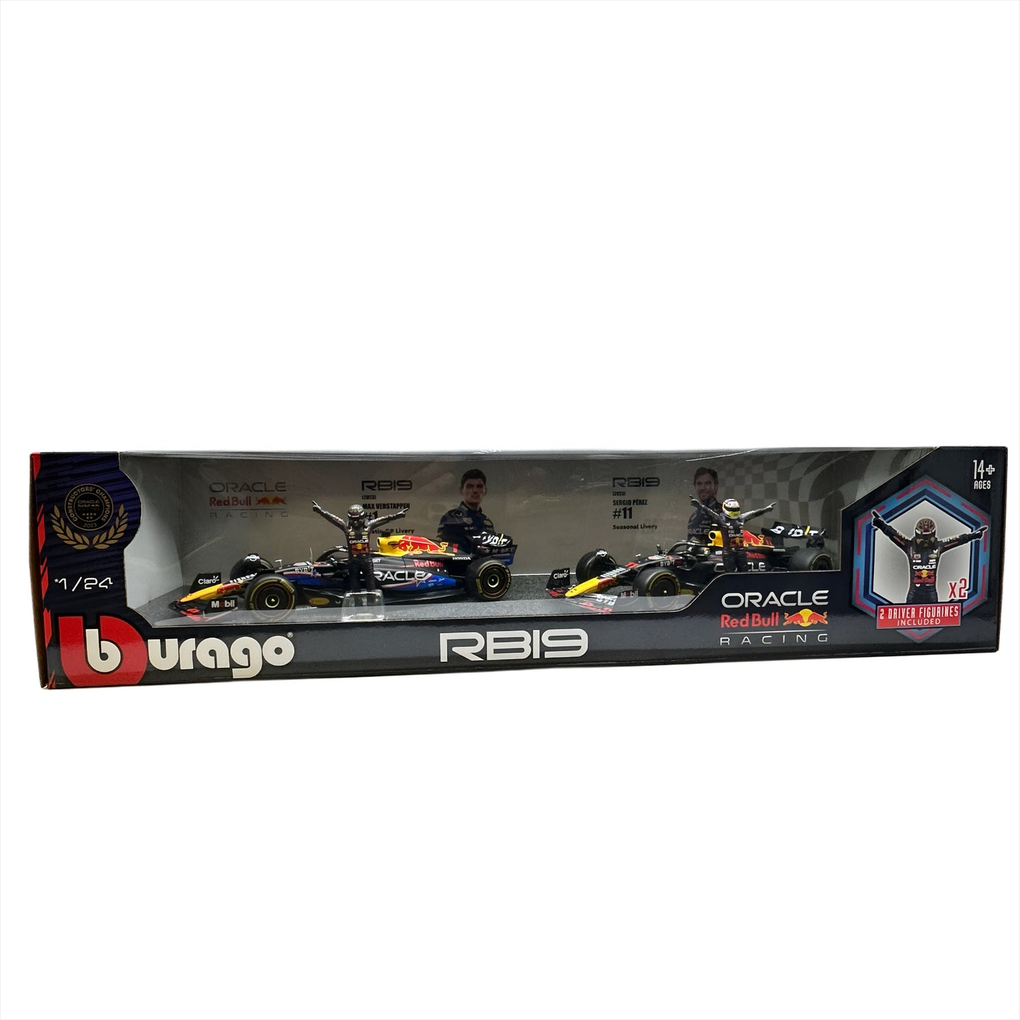 Bburago Formula One Racing 1:24 scale Race Cars with Driver Figures 2-Pack