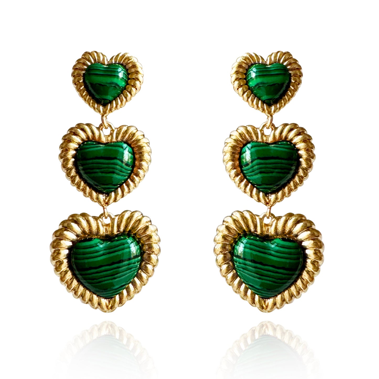 Sloan Triple Heart Earrings Four Colors Available