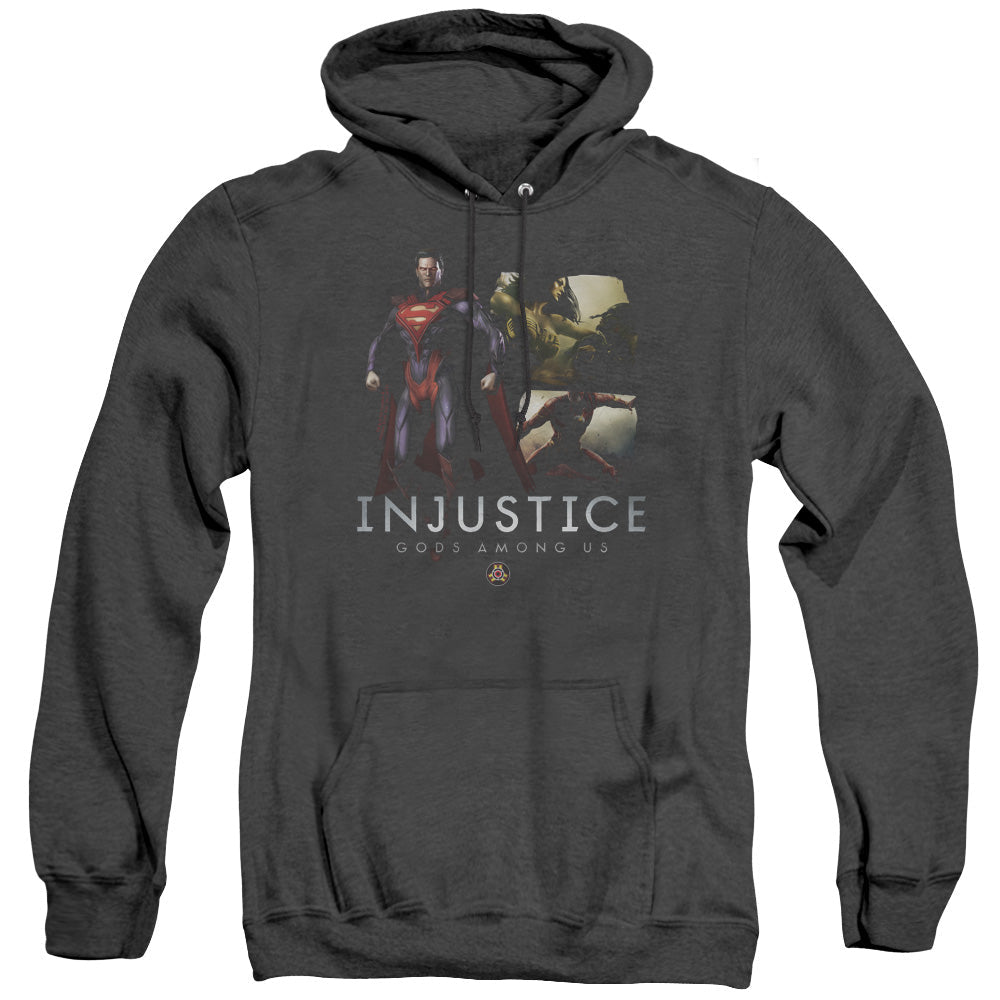 Injustice Gods Among Us Supermans Revenge Mens Heather Hoodie Black Officially Licensed