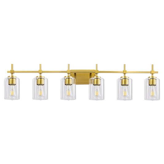 Jasper Modern Clear Glass 6-Light Bathroom Vanity Light
