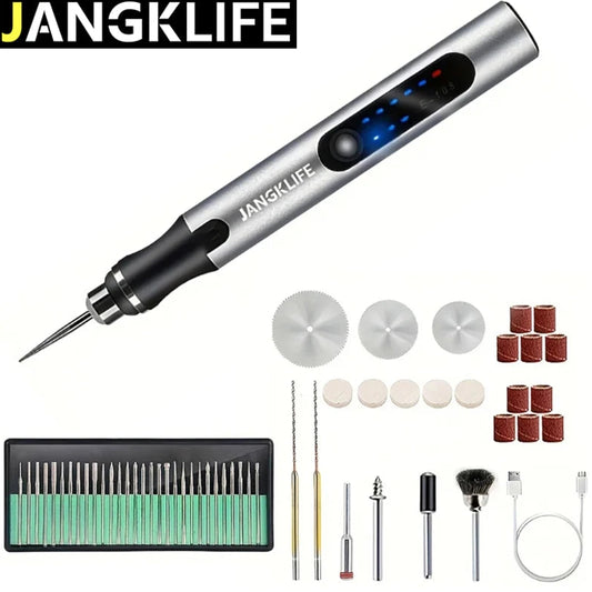 JANGKLIFE nail art tool set with various attachments on a white background