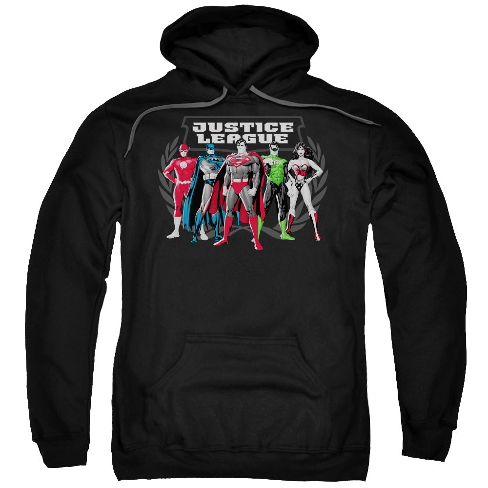 Justice League the Big Five Mens Hoodie Black Officially Licensed