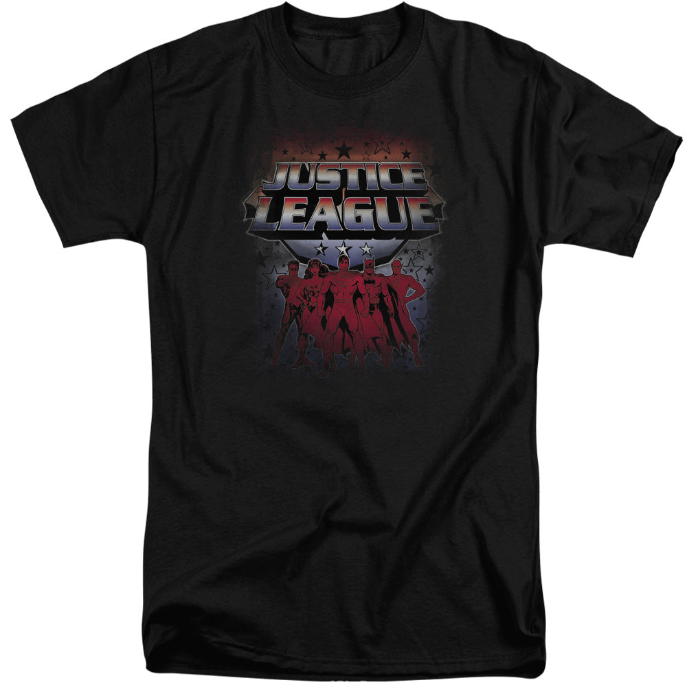 Justice League Star League Mens Tall T Shirt Black Officially Licensed