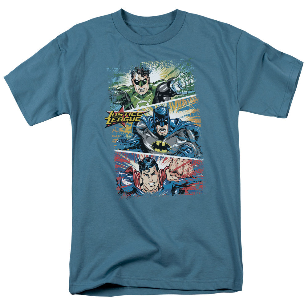 Justice League Of America Green Lantern Panels Mens T Shirt Slate Officially Licensed