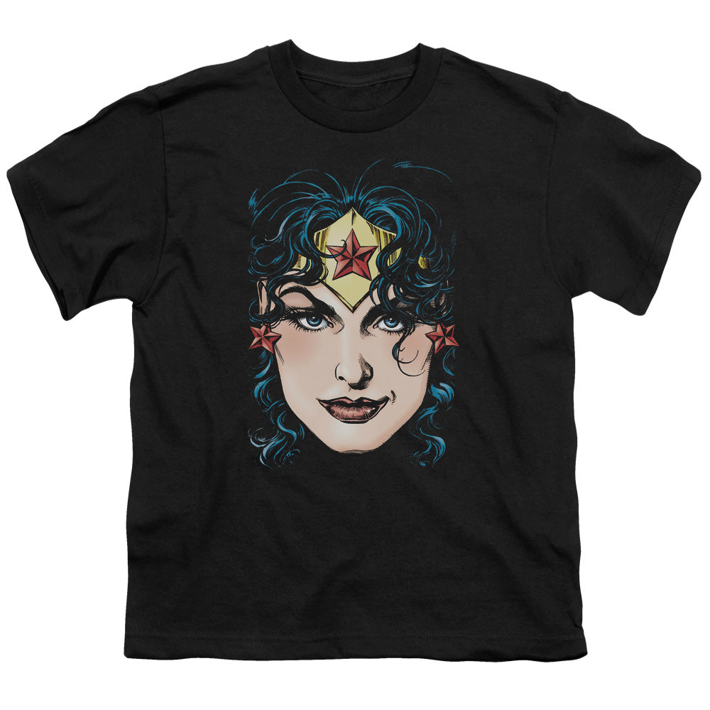 DCO Justice League Wonder Woman Head Kids Youth T Shirt Black Officially Licensed