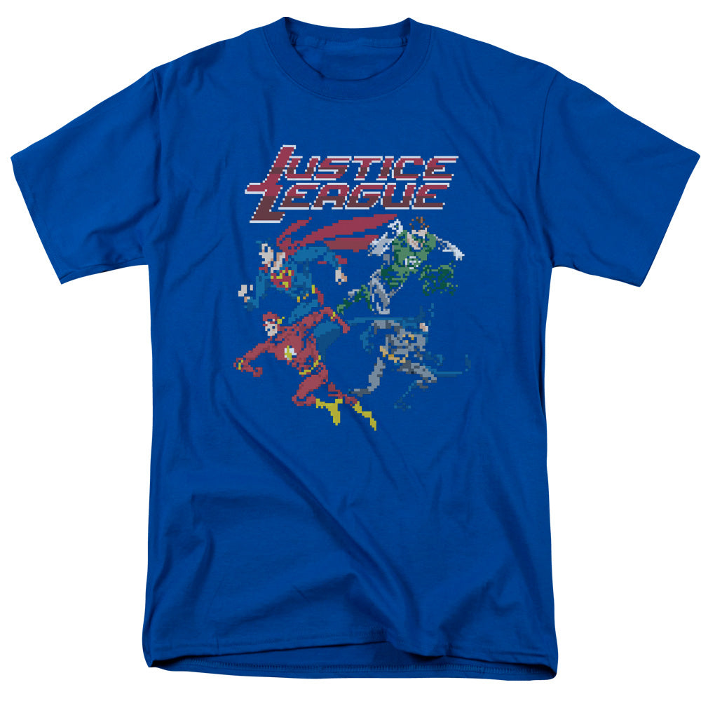 Justice League Of America Pixel League Mens T Shirt Royal Blue Officially Licensed