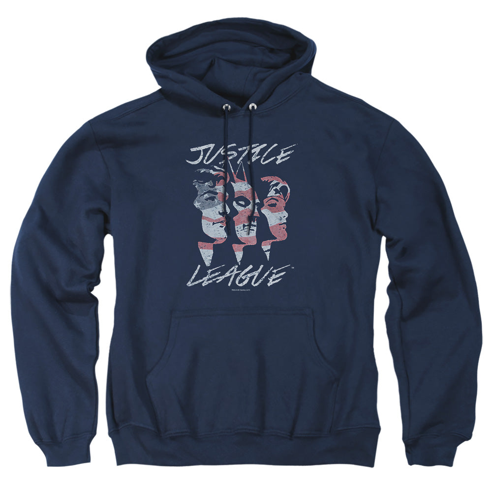 Justice League Of America Justice For America Mens Hoodie Navy Officially Licensed