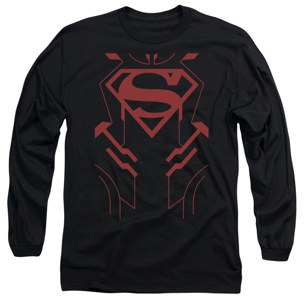 Justice League Superboy Mens Long Sleeve Shirt Black Officially Licensed