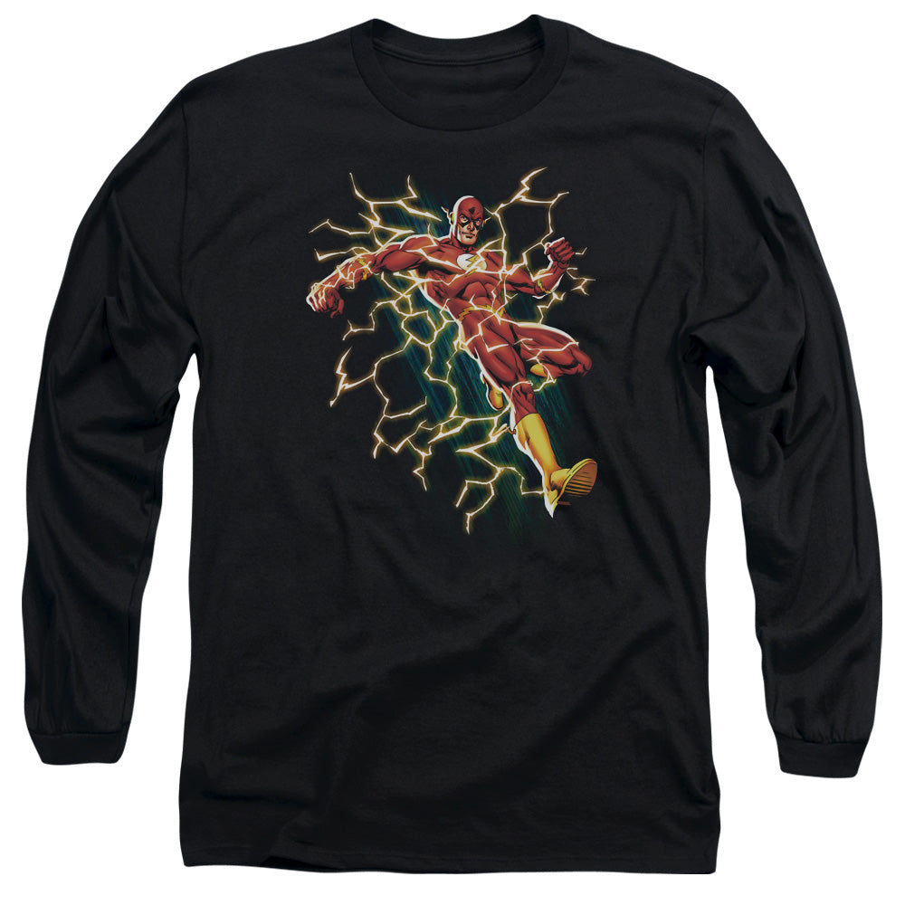 Justice League Electric Death Mens Long Sleeve Shirt Black Officially Licensed