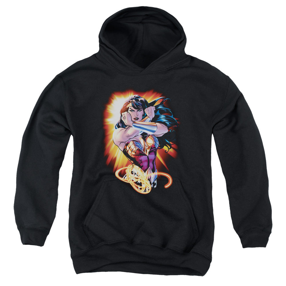 Justice League Wonder Rays Kids Youth Hoodie Black Officially Licensed