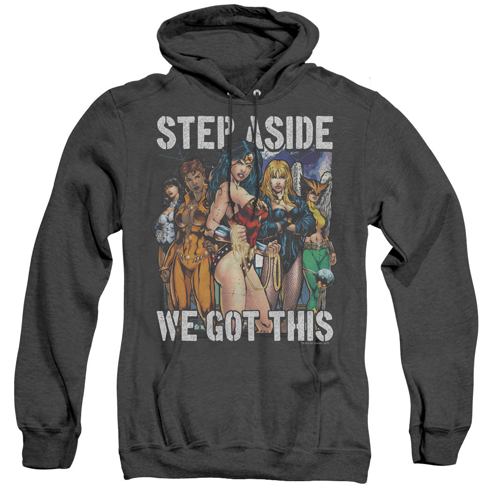 Justice League Heroines Heather Mens Hoodie Black Officially Licensed