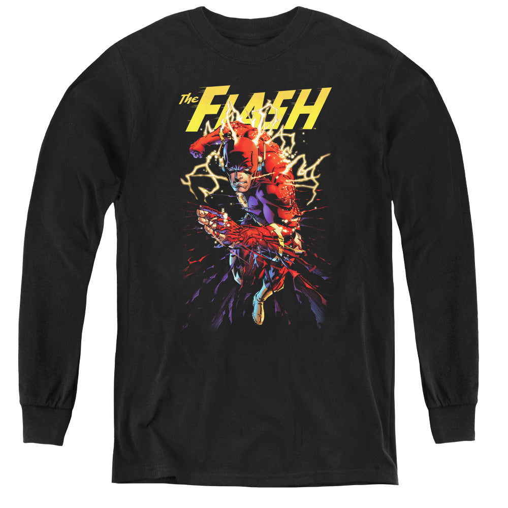 Justice League Ripping Apart Long Sleeve Kids Youth T Shirt Black Officially Licensed