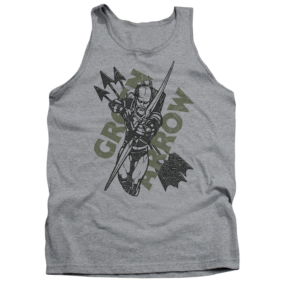 Justice League Archers Arrows Mens Tank Top Shirt Athletic Heather Officially Licensed