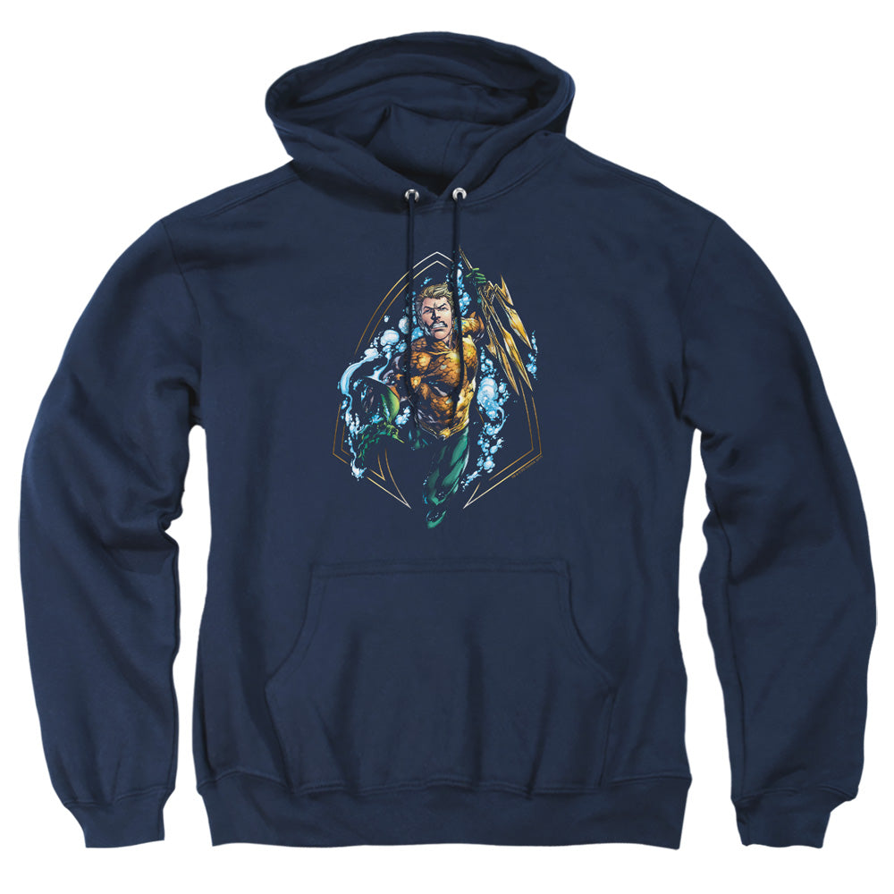 Justice League Of America Thrashing Mens Hoodie Navy Officially Licensed