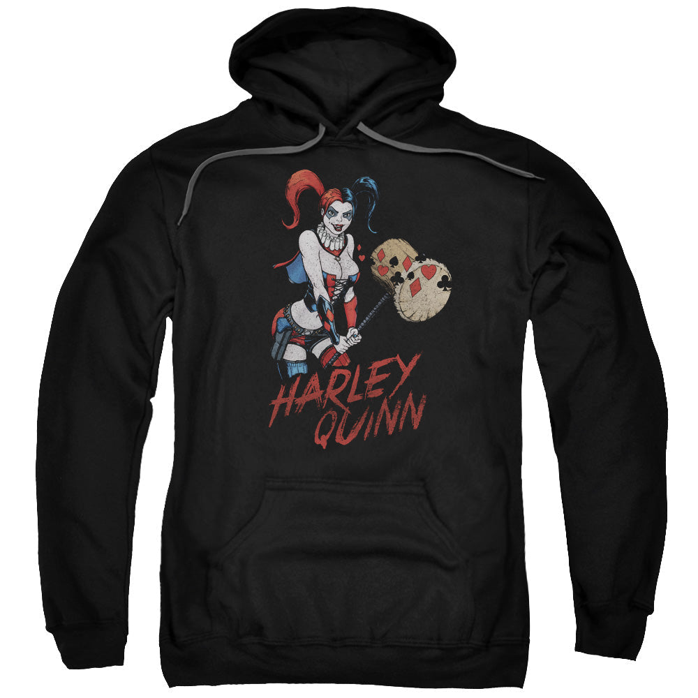 Justice League Harley Hammer Mens Hoodie Black Officially Licensed
