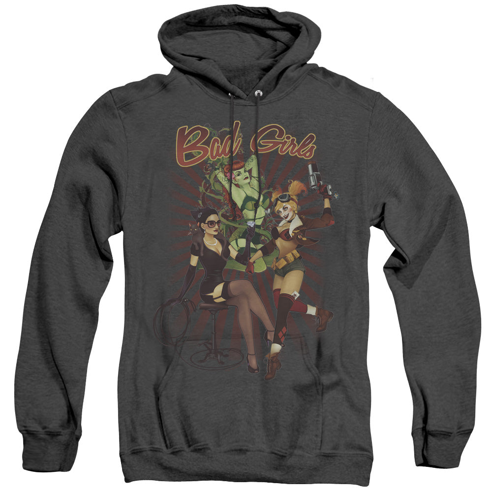 Justice League Of America Bad Girls Mens Heather Hoodie Black Officially Licensed