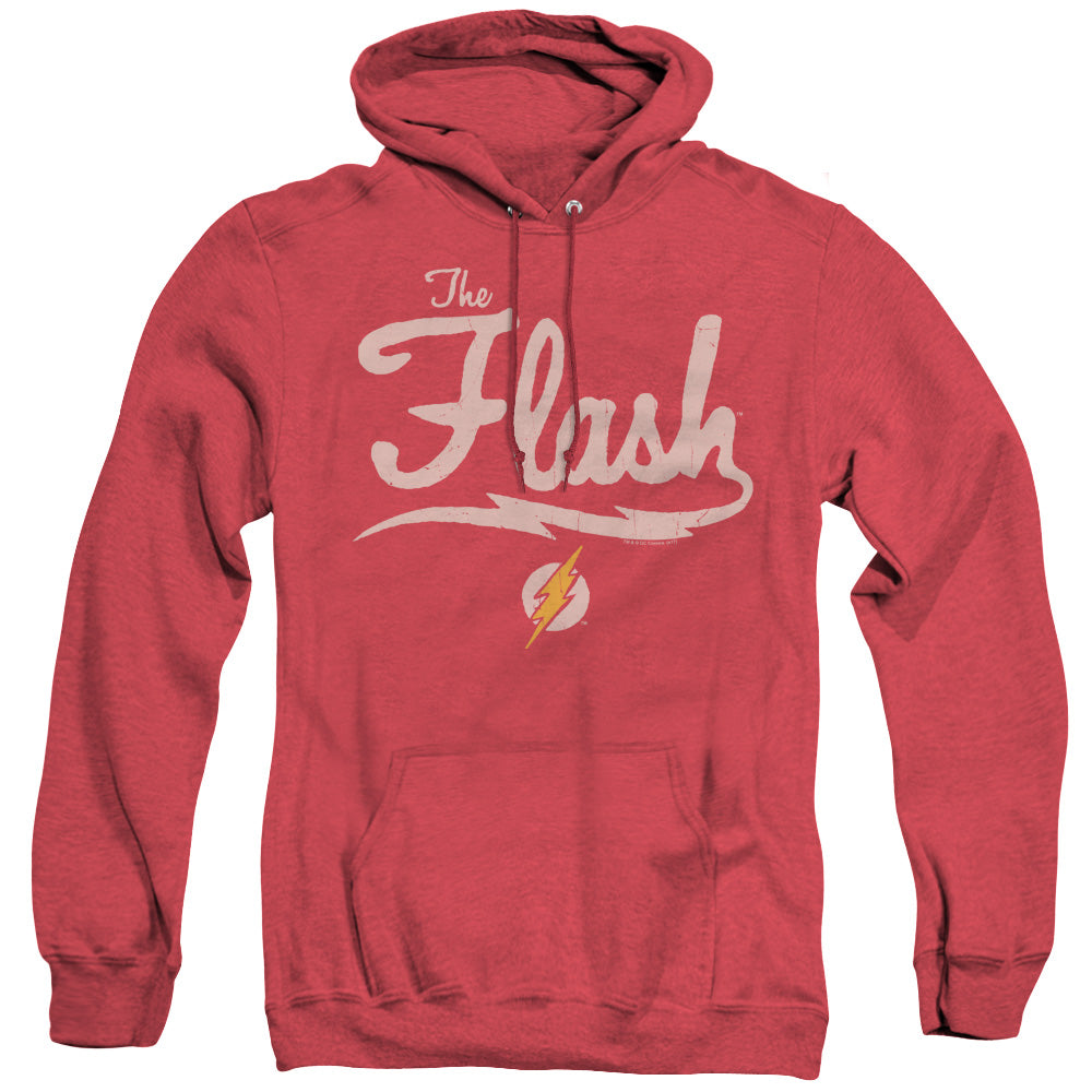 Justice League Of America Old School Flash Heather Mens Hoodie Red Officially Licensed