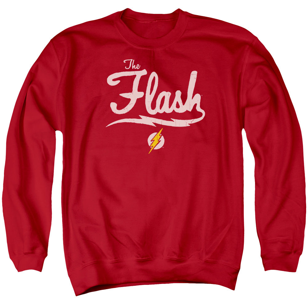 Justice League Old School Flash Mens Crewneck Sweatshirt Red Officially Licensed
