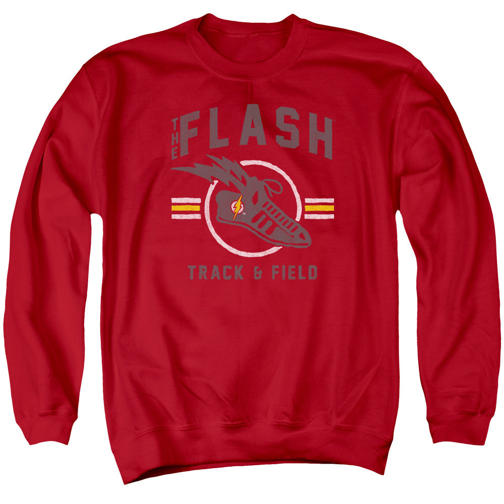 Justice League Track and Field Mens Crewneck Sweatshirt Red Officially Licensed
