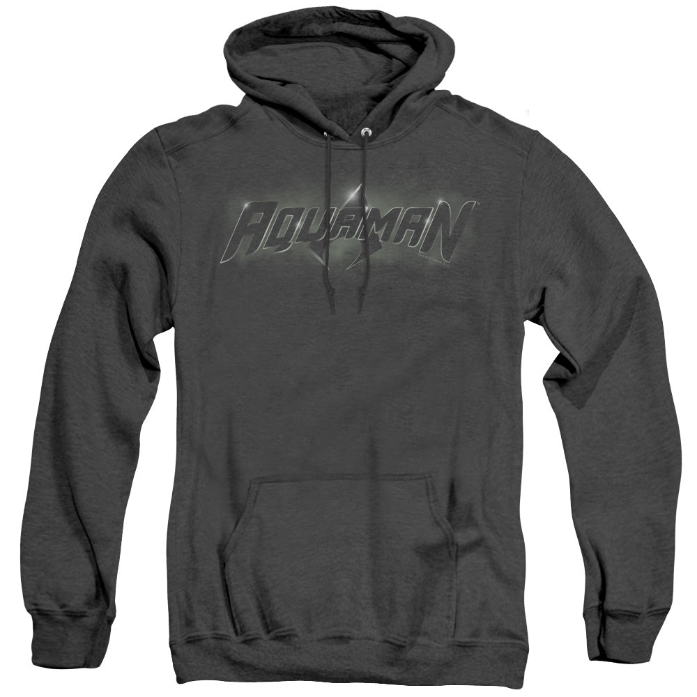 Justice League Of America Aquaman Title Mens Heather Hoodie Black Officially Licensed