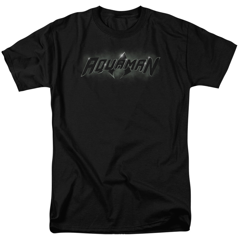 Justice League Aquaman Title Mens T Shirt Black Officially Licensed