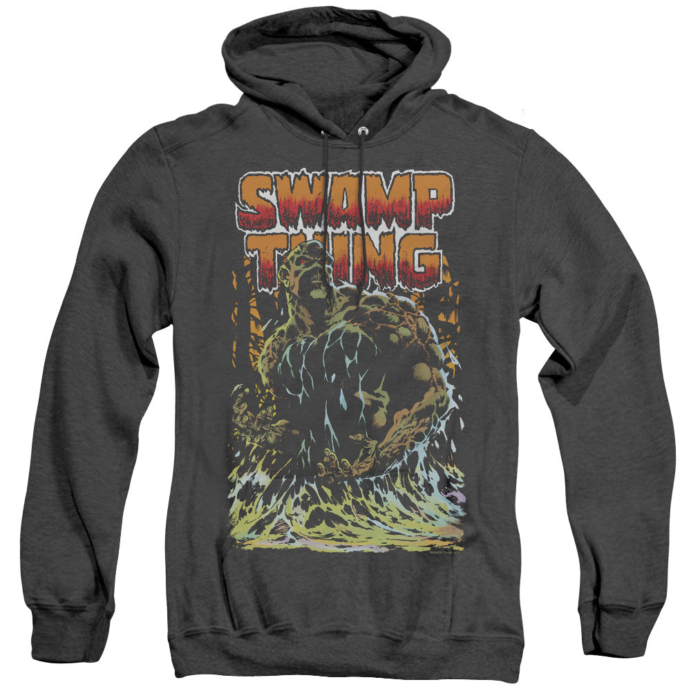 Justice League Of America Swamp Thing Mens Heather Hoodie Black Officially Licensed