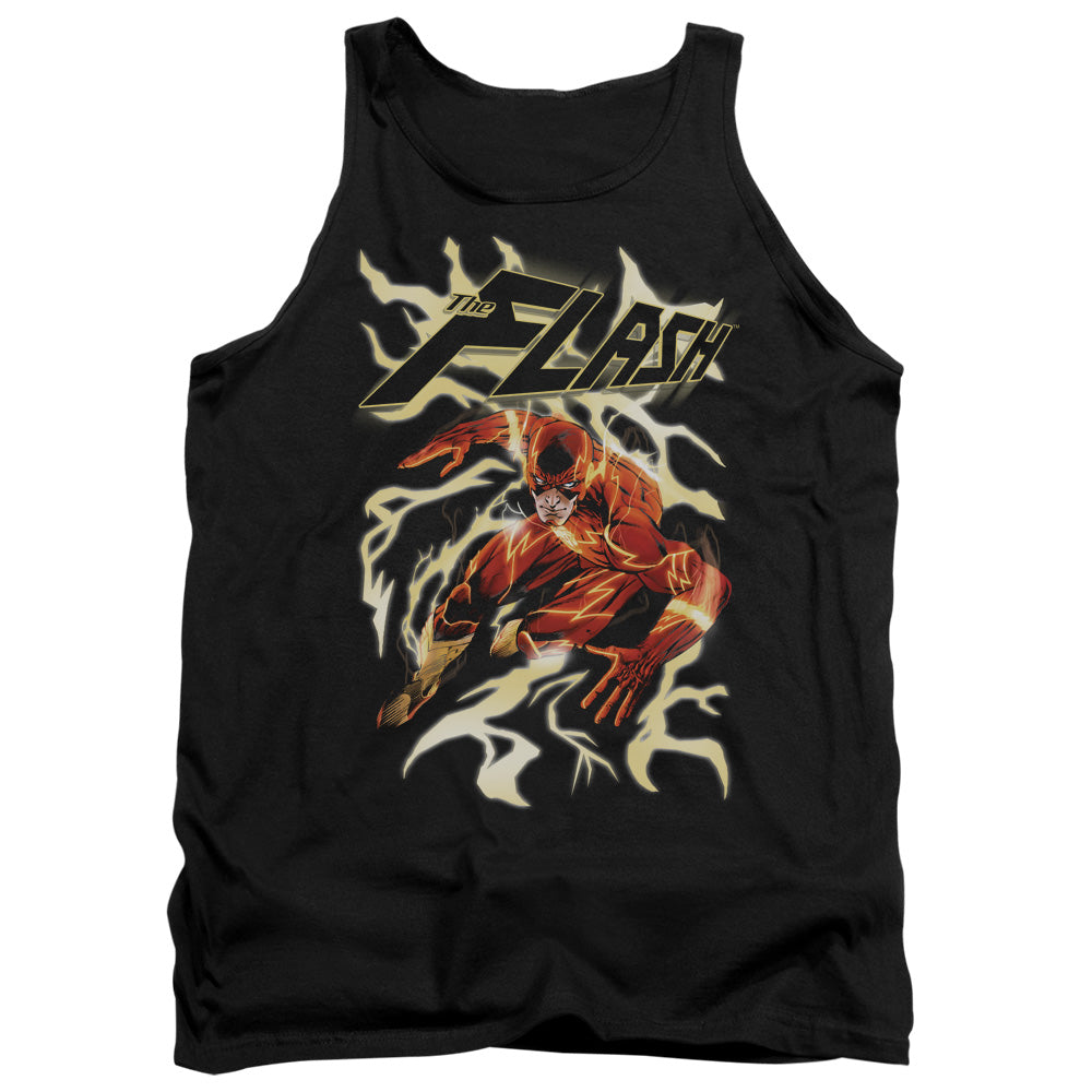 Justice League Assemble Electric Run Mens Tank Top Shirt Black Officially Licensed
