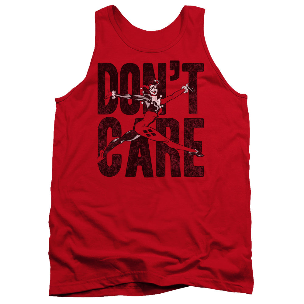 Justice League Don’t Care Mens Tank Top Shirt Red Officially Licensed
