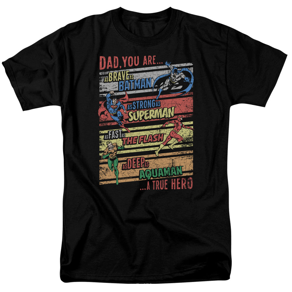 Justice League a True Hero Mens T Shirt Black Officially Licensed