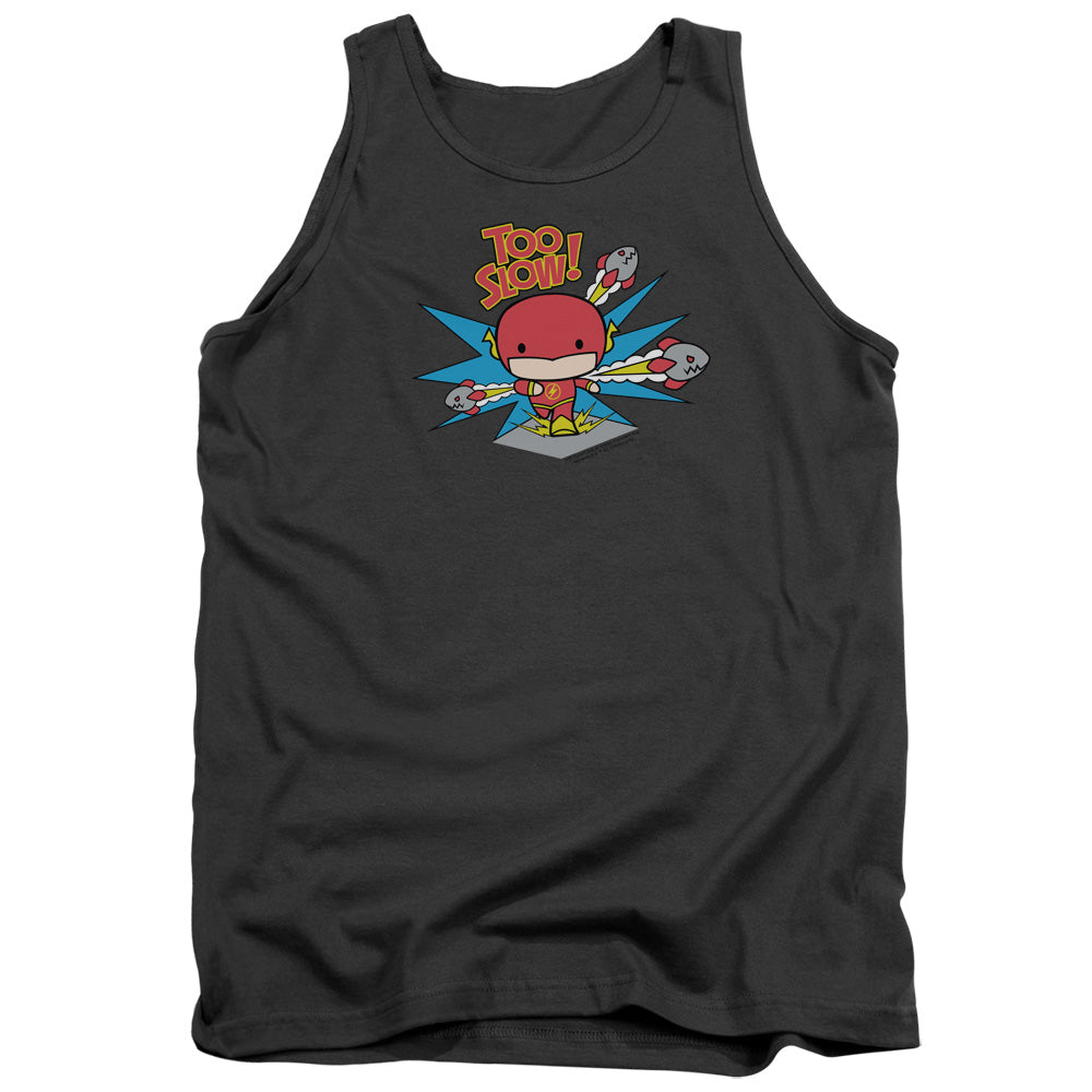 Dc Flash Too Slow Mens Tank Top Shirt Charcoal Officially Licensed