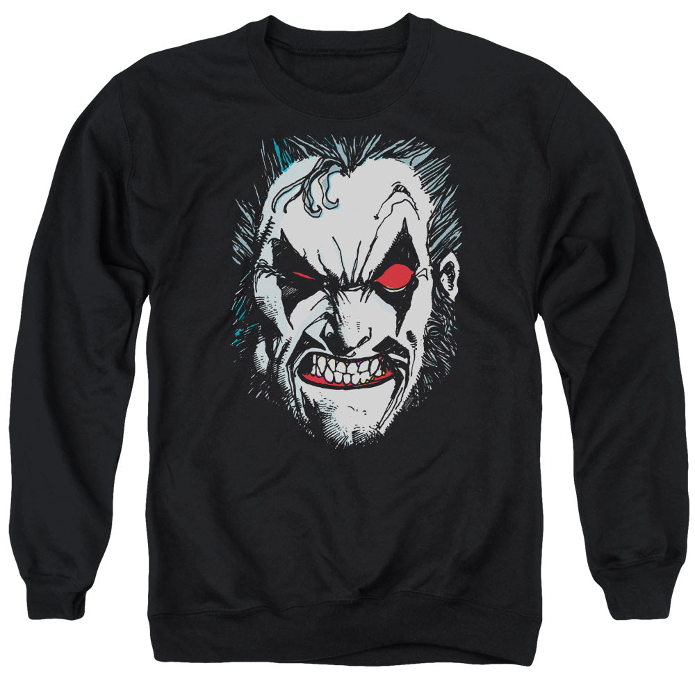 Justice League in Lo Face Mens Crewneck Sweatshirt Black Officially Licensed