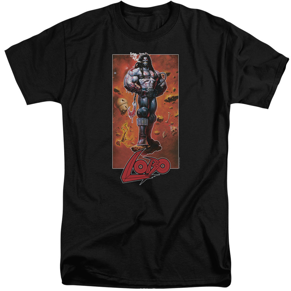 Justice League Lobo Pose Mens Tall T Shirt Black Officially Licensed