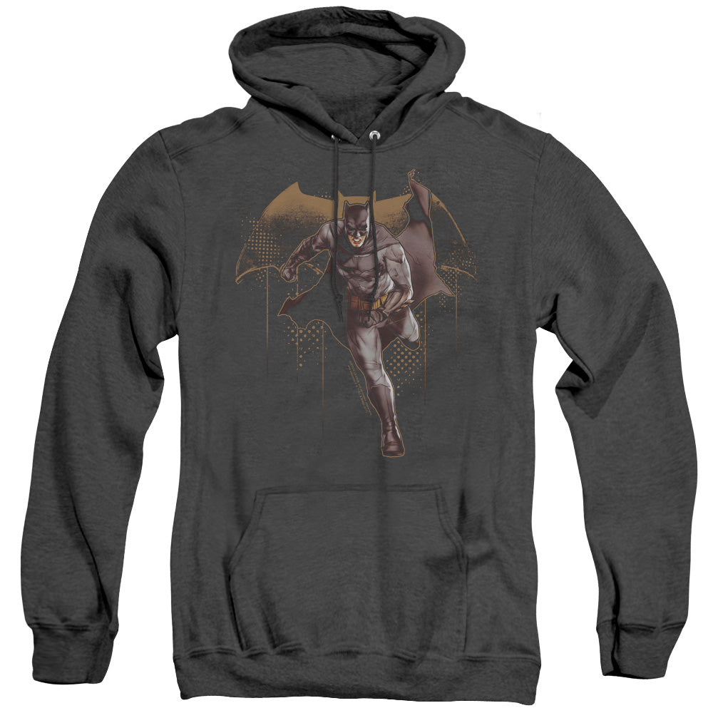 Justice League Movie Caped Crusader Mens Heather Hoodie Black Officially Licensed