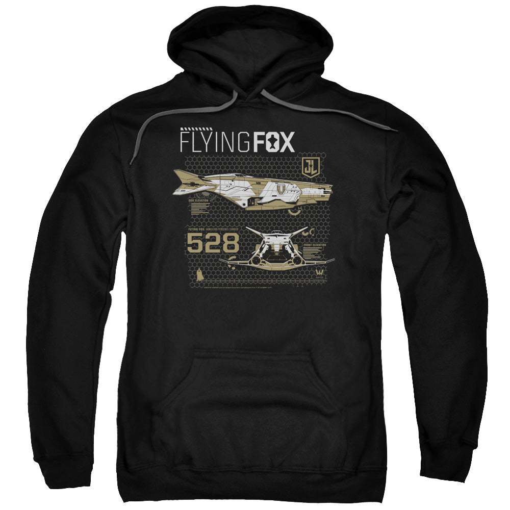 Justice League Movie Flying Fox Mens Hoodie Black Officially Licensed