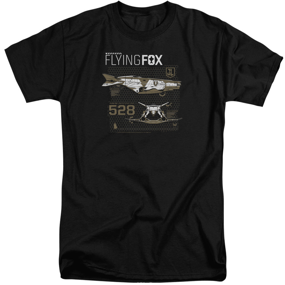 Justice League Movie Flying Fox Mens Tall T Shirt Black Officially Licensed