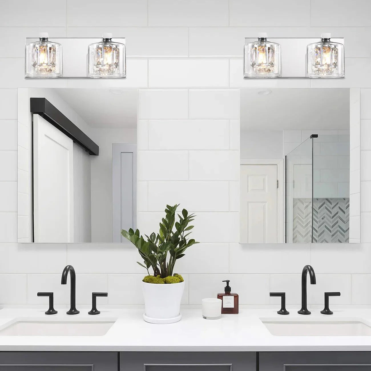 Kolt Chrome Modern 2-Light Bathroom Vanity Light