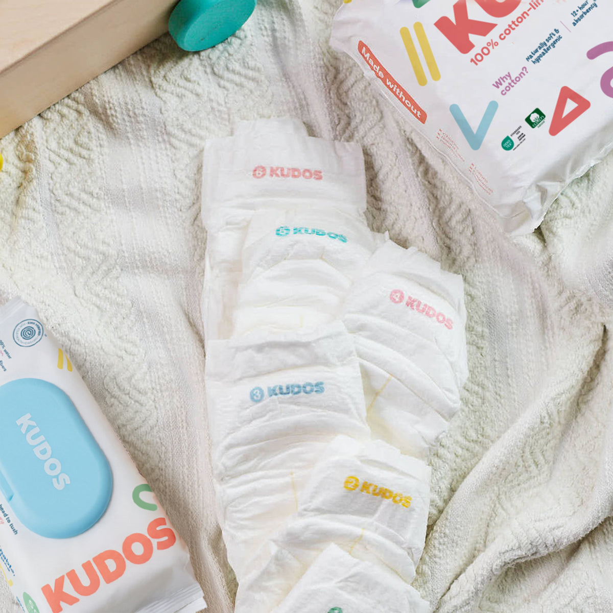 Diaper Box | 100% Cotton-Lined TCF Diapers Size 1-6 | Kudos