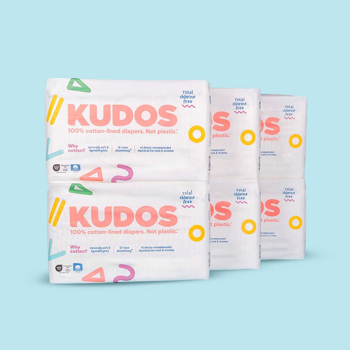 Diaper Box | 100% Cotton-Lined TCF Diapers Size 1-6 | Kudos