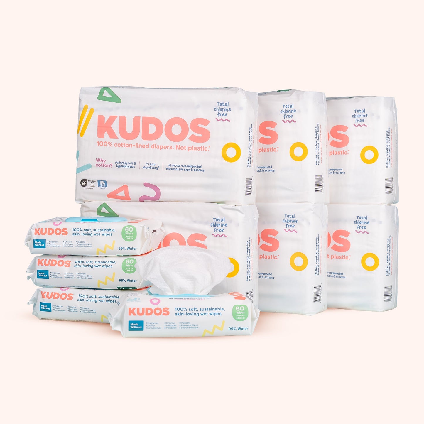Diaper Box | 100% Cotton-Lined TCF Diapers Size 1-6 | Kudos