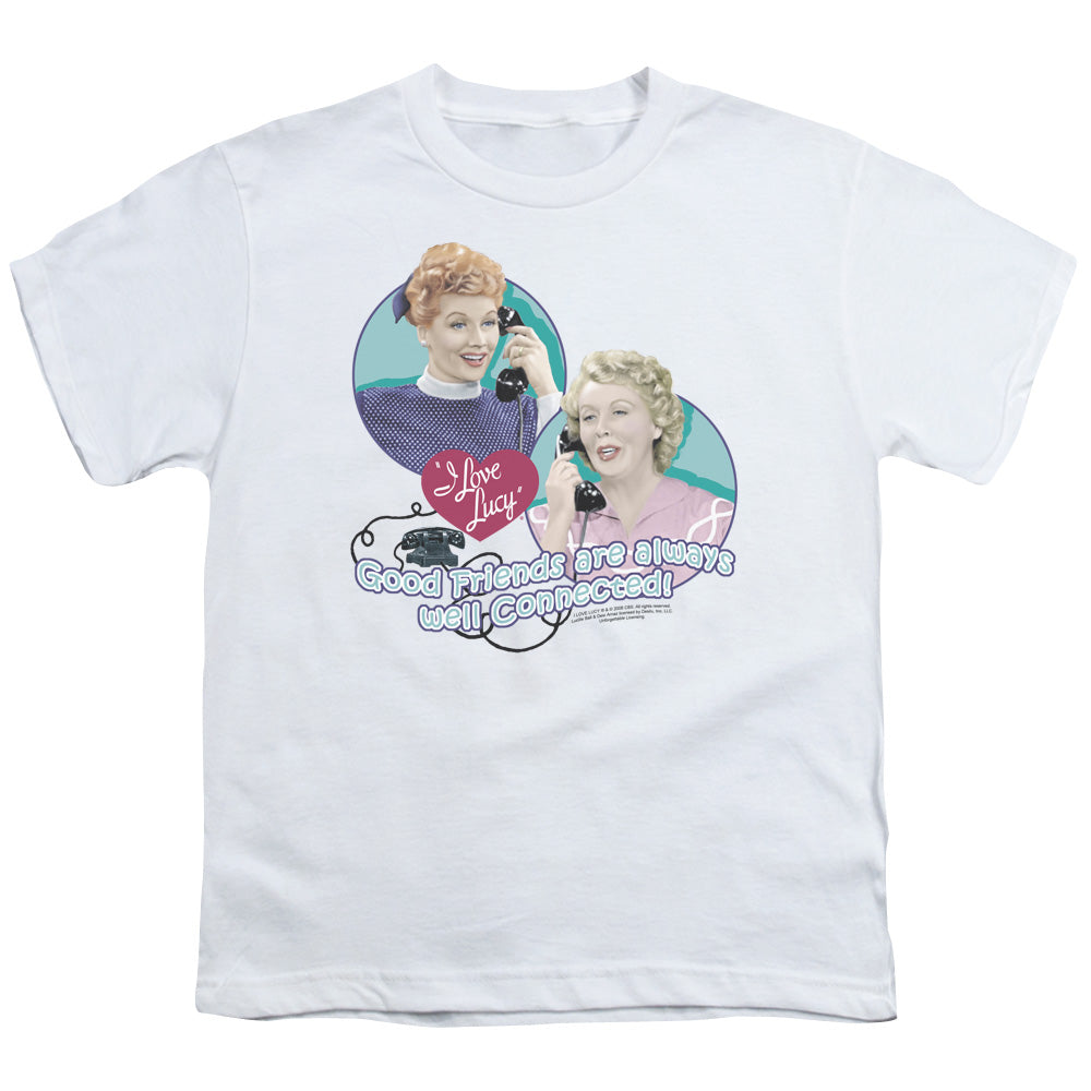 I Love Lucy Always Connected Kids Youth T Shirt White Officially Licensed