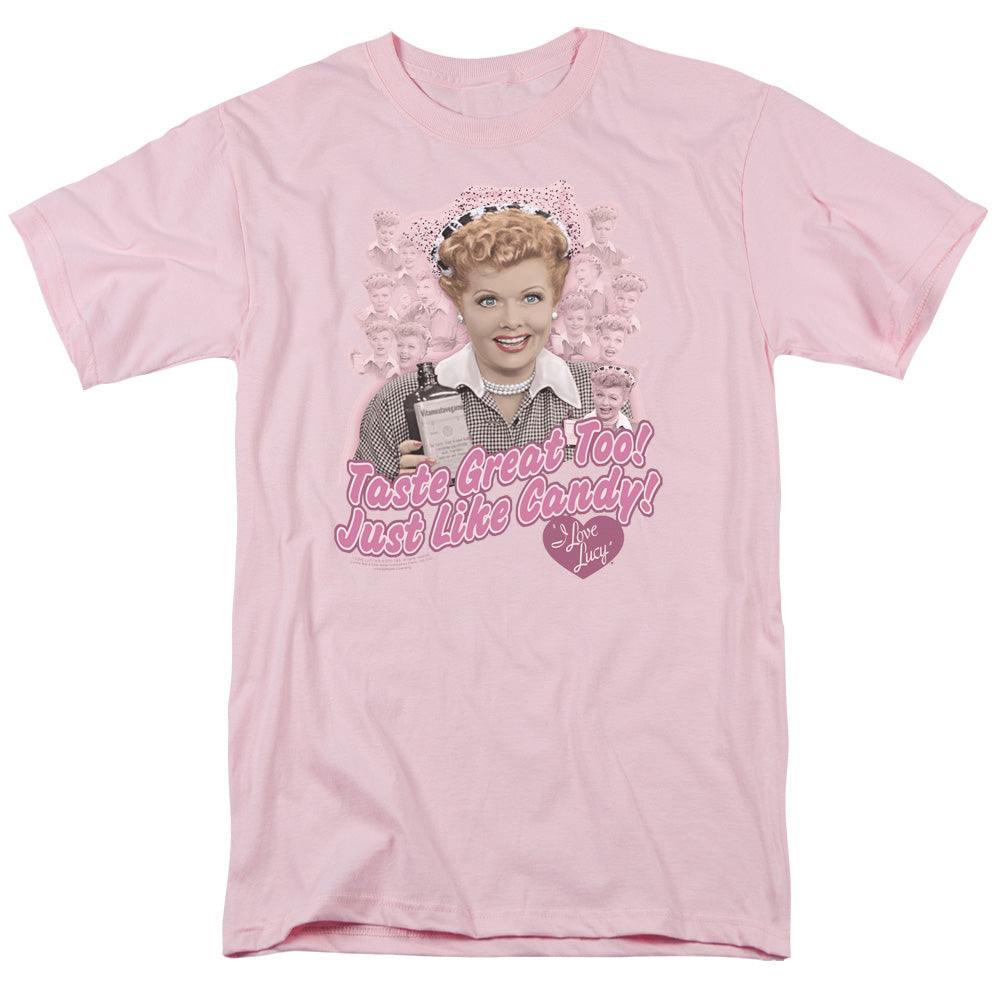 I Love Lucy Tastes Like Candy Mens T Shirt Pink Officially Licensed